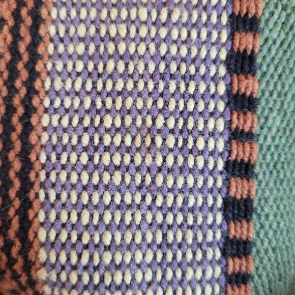 [SOLD]BOOM Vest W Black Small Hippy Earthy Stripes Boho Vintage Textured Tribal - Picture 7 of 7